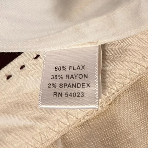 Banana Republic Flax Blend Stretch Martin Fit Womens Dress Pant Cream Size 6P - Picture 6 of 9
